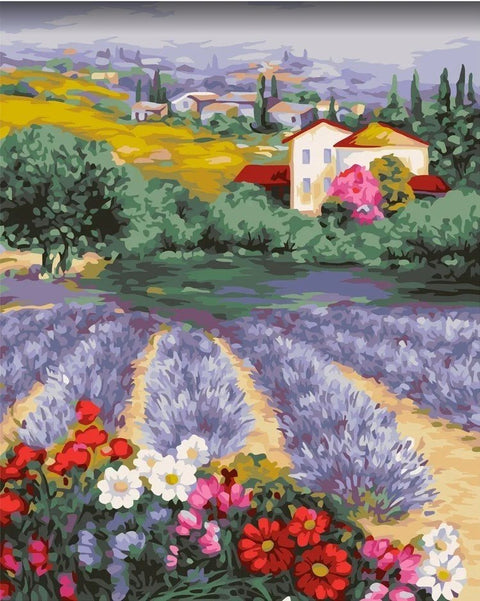 Wizardi: Tapybos pagal skaičius rinkinys: Provence expanse 40x50 cm A142 - HOBI.LT 🇱🇹