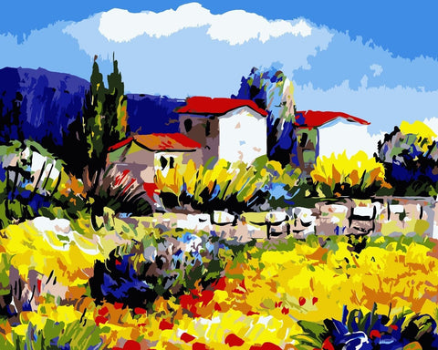 Wizardi: Tapybos Pagal Skaičius Rinkinys - Provence Village 40x50 cm A003 - HOBI.LT 🇱🇹