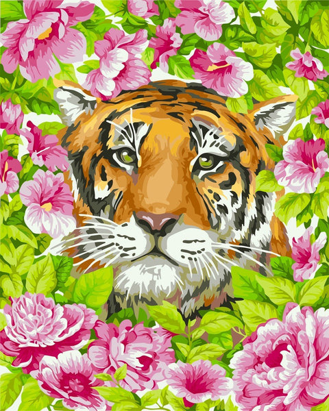 Wizardi: Tapybos Pagal Skaičius Rinkinys - Romantic Tiger 40x50 cm H099 - HOBI.LT 🇱🇹