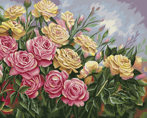 Wizardi: Tapybos pagal skaičius rinkinys: Roses 40x50 cm B062 - HOBI.LT 🇱🇹