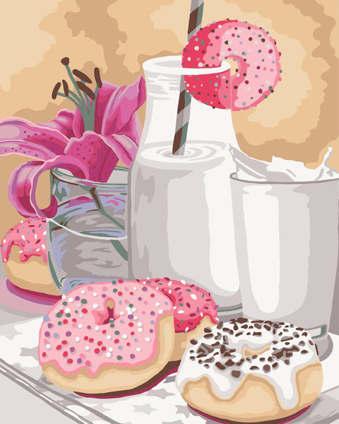 Wizardi: Tapybos Pagal Skaičius Rinkinys - Sweet Breakfast 40x50 cm B056 - HOBI.LT 🇱🇹