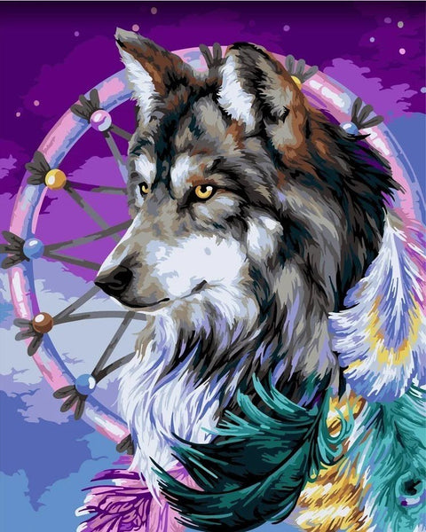 Wizardi: Tapybos pagal skaičius rinkinys: Wolf spirit 40x50 cm R028 - HOBI.LT 🇱🇹