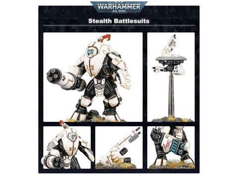 Warhammer 40,000 T’au XV25 Stealth Battlesuits miniatiūrų rinkinys
