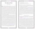 Knyga The Oracle Speaks John Matthews, atversta dviejų puslapių pavyzdžiu, rodo šriftą, tarpus ir ornamentinį kraštą