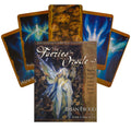 Faeries orakulo kortos Brian Froud, dėžutė su iliustruotu viršeliu ir penkiomis išskirtinėmis mėlynomis kortomis fanu.