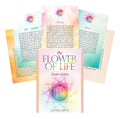 Knyga The Flower of Life (Denise Jarvie) – pastelinio viršelio ir atverstų, spalvotų puslapių fanuotas rodinys