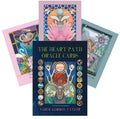 Oracle kortos The Heart Path (Nadine Gordon‑Taylor), spalvotas 44 kortų rinkinys su gidu, dėklo viršus ir trys pavyzdinės kortos