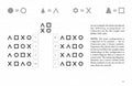 Diagrama: simbolių išdėstymas rodo 32 charakterių ir 4 namų simbolių santykius; žr. antraštę