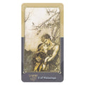Tarot korta 2 of Walsungs su sepia iliustracija mylinčios poros apsikabinimu, vertikali, skirta kortų skaitymams