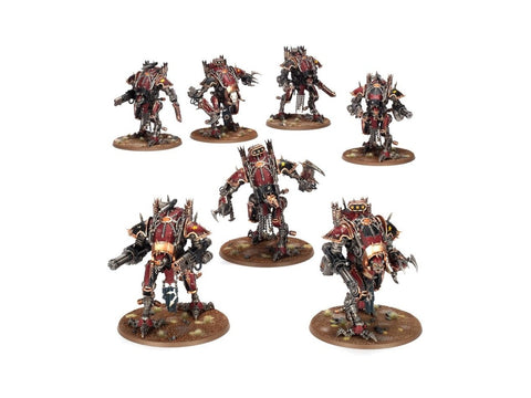 Warhammer 40,000 Chaos Knights Houndpack Lance – 7 War Dogs miniatiūrų rinkinys