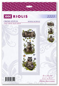 kryželių rinkinys Riolis, vilna/akrilas, 8×24 cm — trijų meškėnų vertikalus motyvas skirtukams