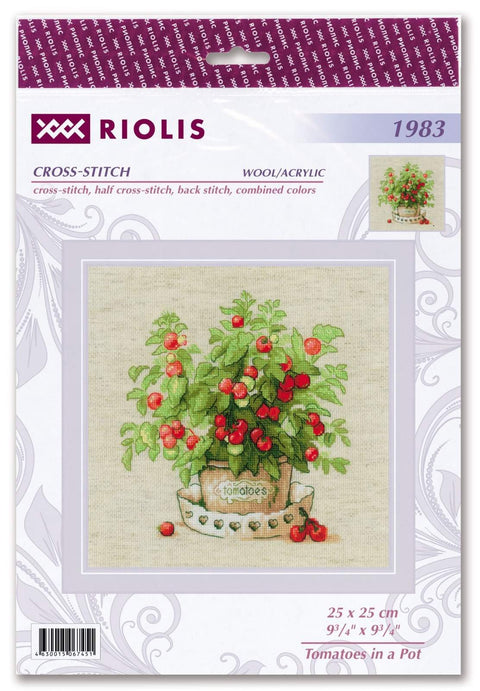 RIOLIS: Tomatoes in a Pot siuvinėjimo rinkinys iš RIOLIS Nr.: 1983 - HOBI.LT 🇱🇹