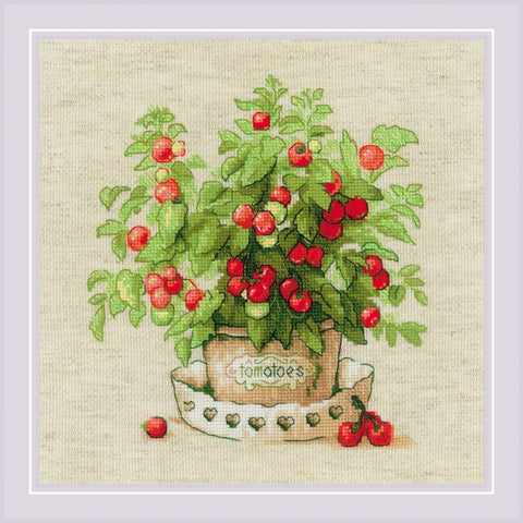 RIOLIS: Tomatoes in a Pot siuvinėjimo rinkinys iš RIOLIS Nr.: 1983 - HOBI.LT 🇱🇹