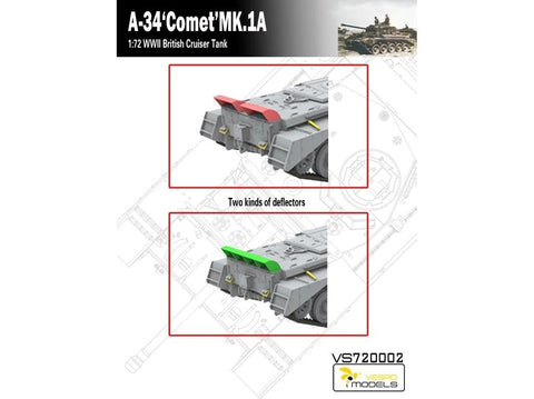 VESPID A-34 Comet MK.1A britų kruizinis tankas 1/72 plastikinis modelis