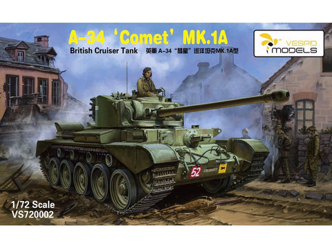 VESPID A-34 Comet MK.1A britų kruizinis tankas 1/72 plastikinis modelis
