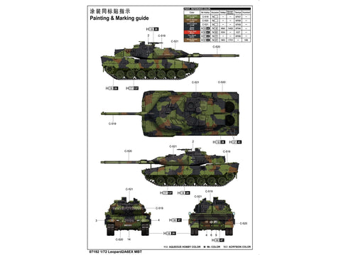 Trumpeter Leopard 2A6EX tankas 1/72 plastikinis surenkamas rinkinys (07192)