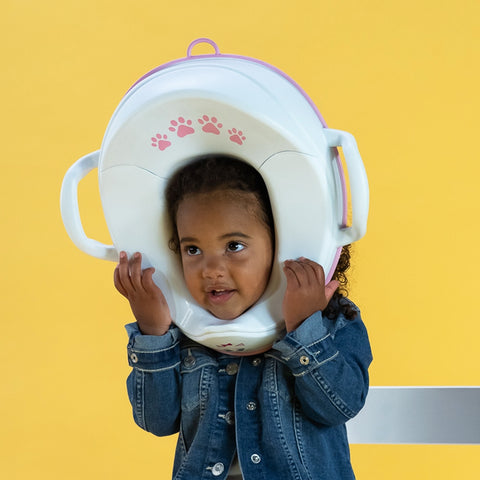 My Carry Potty vaikų tualeto sėdynė Katytė – neslystanti, su rankenėlėmis, apsauga nuo išsiliejimo, nuo 18 mėn.