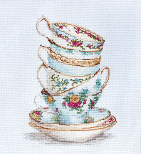 Luca - s: Turquoise Tea Cups SBA2325 - siuvinėjimo kryželiu rinkinys - HOBI.LT 🇱🇹