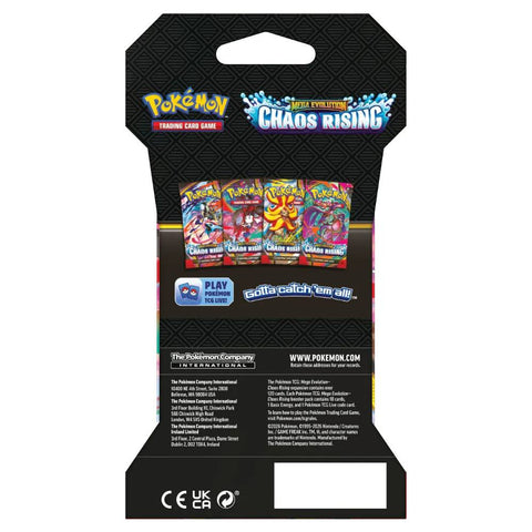 Pokémon TCG Chaos Rising Mega Evolution papildymo pakelis su įdėklu (10 kortų)