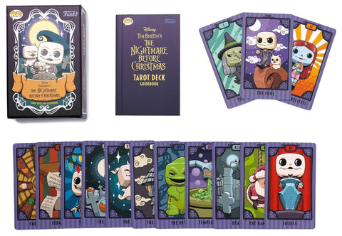 Tarot kortos The Nightmare Before Christmas (Disney/Tim Burton) violetiniame dėkle, komplektas su vadovu ir išskleistomis iliustruotomis kortomis