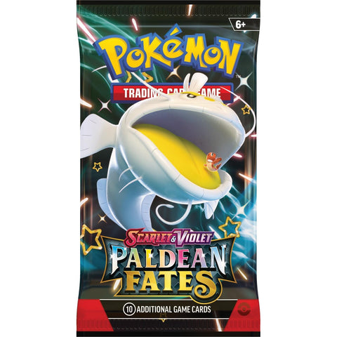 Pokemon Paldean Fates booster pakelis – 10 TCG kortų kolekcionieriams
