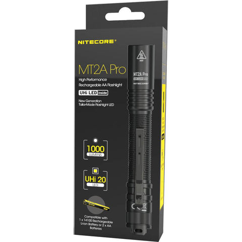 Nitecore MT2A PRO 1000 lm žibintuvėlis su AA ir USB įkrovimu