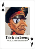Plakatas „This is the Enemy“ – karo propagandinio plakato variantas su karikatūriniu nacių karininko profiliu, pakarusio šešėlis veidrodyje, kortelės formatas