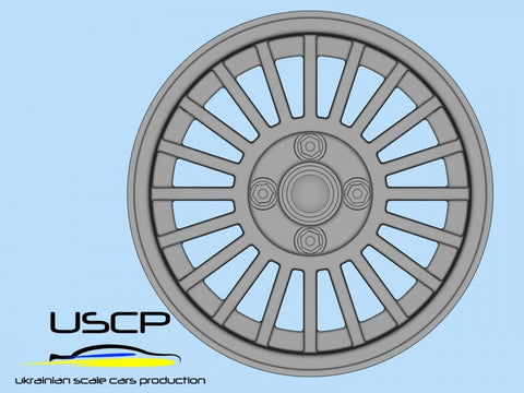 USCP Alpina 14'' ratų komplektas su padangomis, mastelis 1:24 (24P081T)