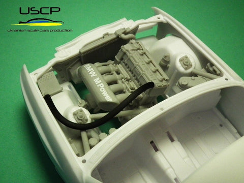USCP BMW M3 E30 variklio skyriaus ypač detalus rinkinys 1/24 (Beemax/NuNu)
