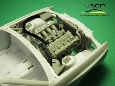 USCP BMW M3 E30 variklio skyriaus ypač detalus rinkinys 1/24 (Beemax/NuNu)