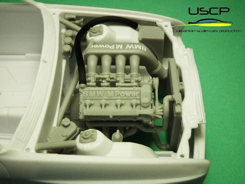 USCP BMW M3 E30 variklio skyriaus ypač detalus rinkinys 1/24 (Beemax/NuNu)