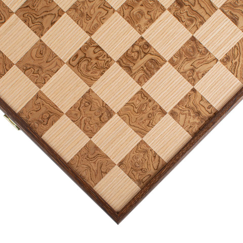 Medinis riešutmedžio šachmatų rinkinys 35x35 cm su Stauntono figūromis