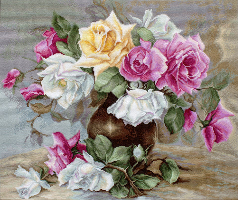 Vase with Roses SB587 - siuvinėjimo kryželiu rinkinys