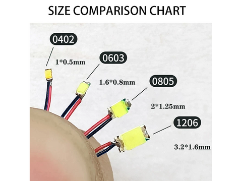 mikro 0402 SMD šiltai balti LED diodai MODLED0402