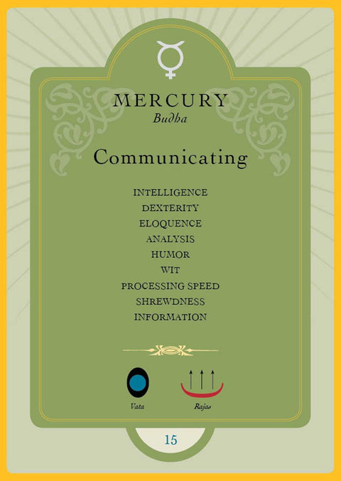 Mercury korta (Buddha) žalia versija, pabrėžia komunikaciją, intelektą ir greitą apdorojimą; numeris 15