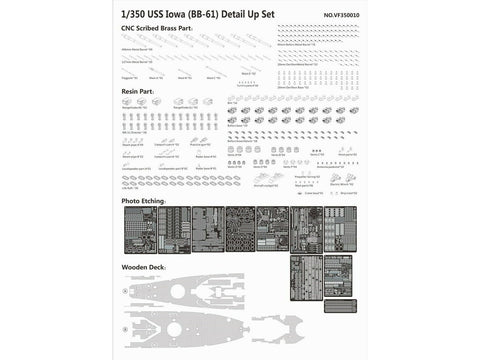 Very Fire USS Iowa BB-61 laivo detalių rinkinys 1/350 VF350010