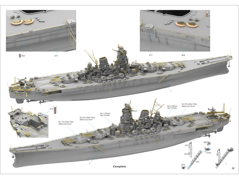 Very Fire Yamato 1/350 detalizavimo rinkinys japoniškam karo laivui