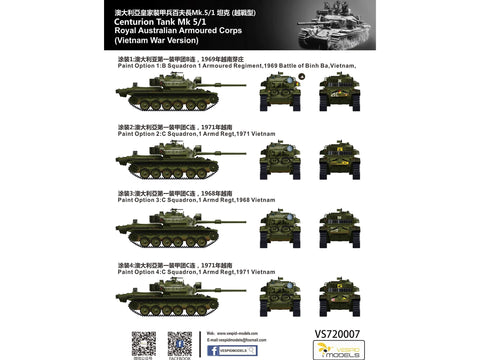Vespid Centurion Mk 5/1 Australijos tankas 1/72 (Vietnamas)