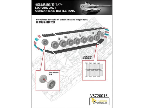 VESPID Leopard 2A7+ vokiečių pagrindinis tankas 1/72 rinkinyje