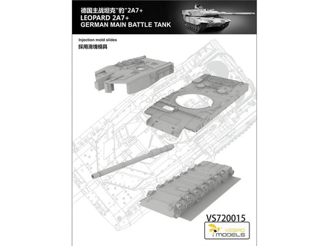 VESPID Leopard 2A7+ vokiečių pagrindinis tankas 1/72 rinkinyje