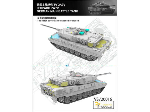Vespid Models Leopard 2A7V tankas 1/72 – plastikinis surenkamas rinkinys
