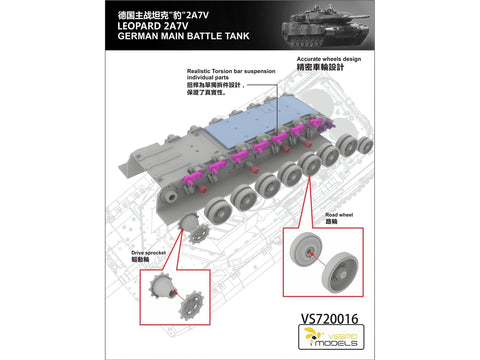 Vespid Models Leopard 2A7V tankas 1/72 – plastikinis surenkamas rinkinys