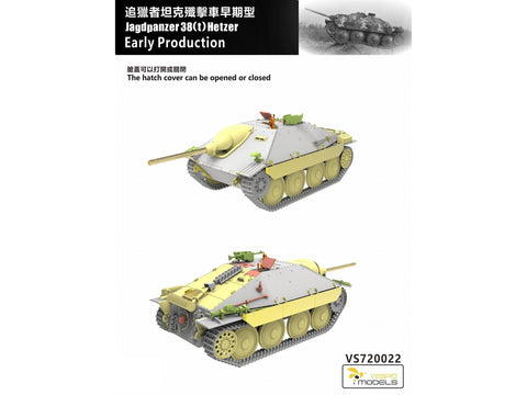 VESPID Jagdpanzer 38(t) Hetzer ankstyvas 1/72 tanko modelis