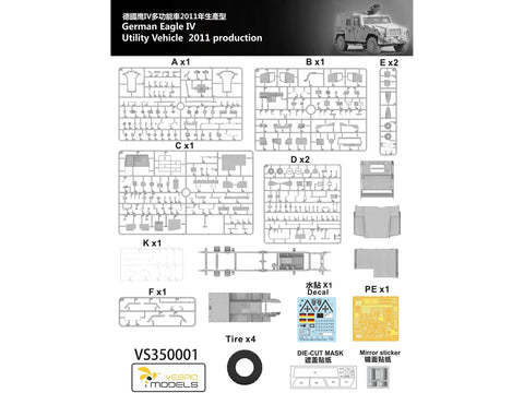 Vespid Eagle IV vokiečių karinis visureigis 1/35 surenkamas modelis