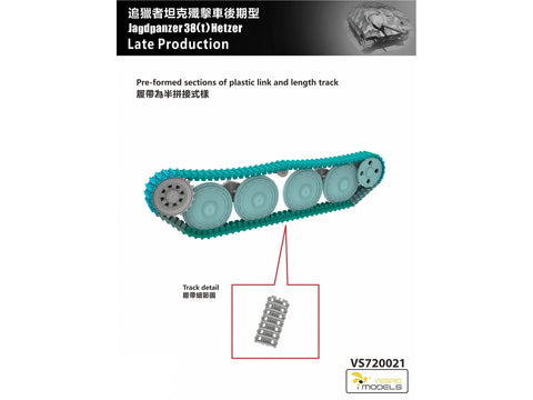 VESPID Models Jagdpanzer 38(t) Hetzer vėlyvasis 1/72 plastikinis rinkinys