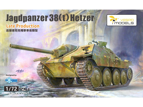 VESPID Models Jagdpanzer 38(t) Hetzer vėlyvasis 1/72 plastikinis rinkinys