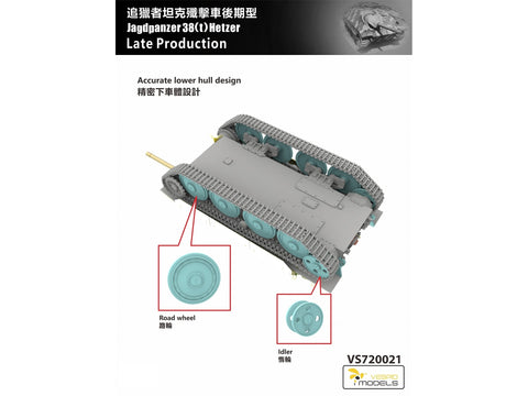 VESPID Models Jagdpanzer 38(t) Hetzer vėlyvasis 1/72 plastikinis rinkinys