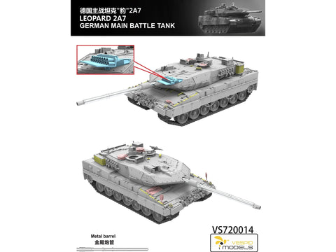 Vespid Models Leopard 2A7 vokiečių tankas 1/72 – plastikinis surinkimo modelis