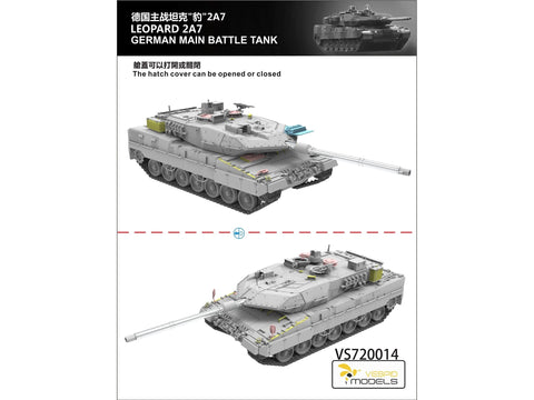 Vespid Models Leopard 2A7 vokiečių tankas 1/72 – plastikinis surinkimo modelis