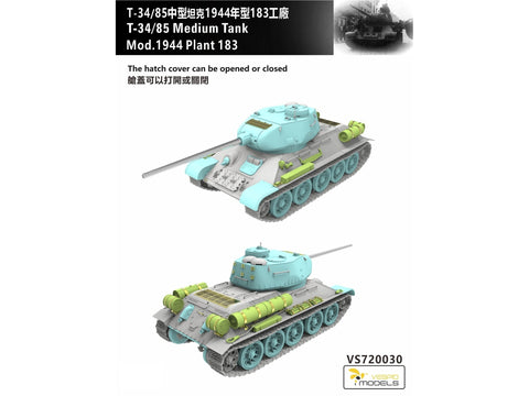 T-34/85 1944 plastikinis tanko modelis 1/72 Vespid
